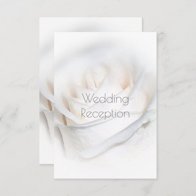 White Rose Design Wedding Reception Enclosure Card (Front/Back)