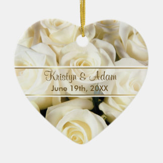 White Rose Elegance - Customise Ceramic Tree Decoration
