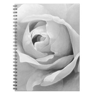 White Rose Elegance Spiral Notebook
