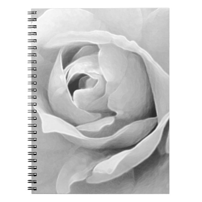 White Rose Elegance Spiral Notebook (Front)