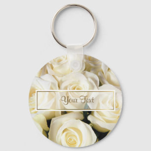White Rose Elegance Template Key Ring