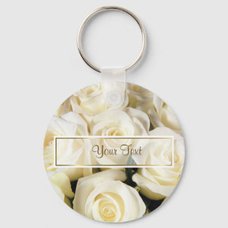 White Rose Elegance Template Key Ring