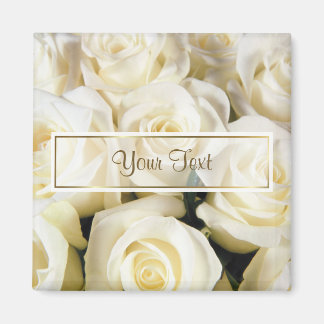 White Rose Elegance Template Magnet