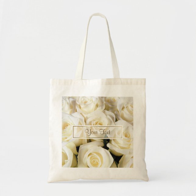 White Rose Elegance Template Tote Bag (Front)