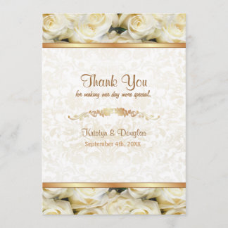 White Rose Elegance - Thank you Card