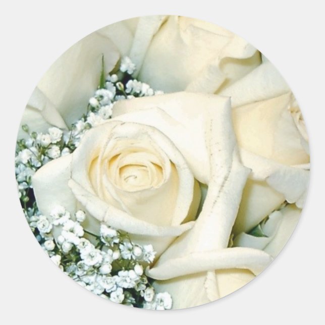 White Rose Envelope Seal Stickers (Front)