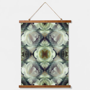 White Rose Floral Abstract Art Hanging Tapestry