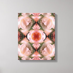 White Rose Floral Abstract Art Tinted Canvas Print
