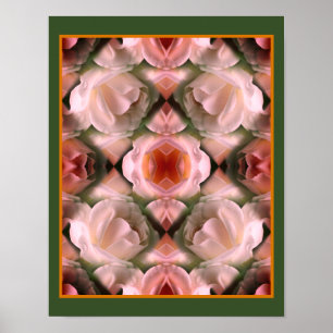 White Rose Floral Abstract Art Tinted Poster