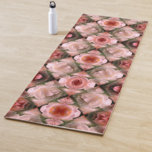 White Rose Floral Abstract Art Tinted Yoga Mat