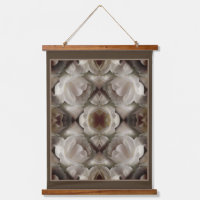 White Rose Floral Abstract Art Vintage