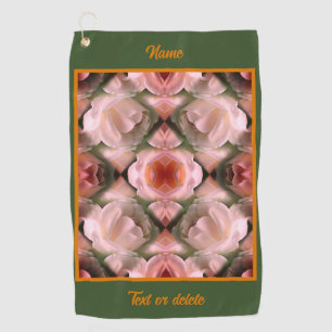 White Rose Floral Abstract Tinted Personalised Golf Towel