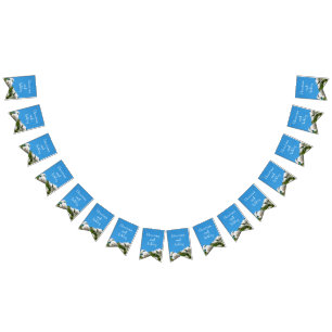 White rose floral bunting