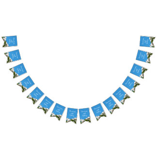 White rose floral bunting