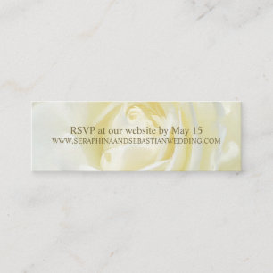 White Rose Floral Gold Wedding Website Cards Mini