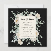White Rose Floral on Black Wedding Christian Bible