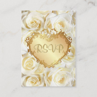 White Rose Floral Wedding RSVP Enclosure Card