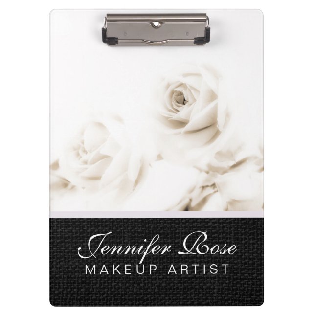 White rose flower clipboard (Front)