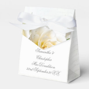 White rose flower floral romantic wedding favour box