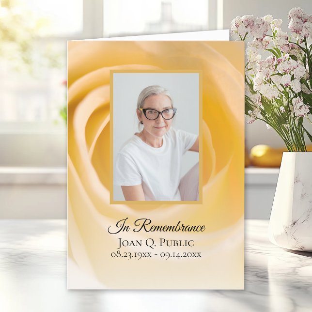 White Rose Flower Funeral Memorial Service Folded Programme (Creator Uploaded)