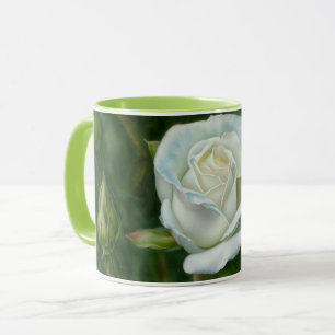 White Rose Flower Garden Art Mug Cup