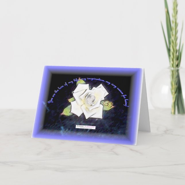 White rose for anniversary/birthday card (Front)