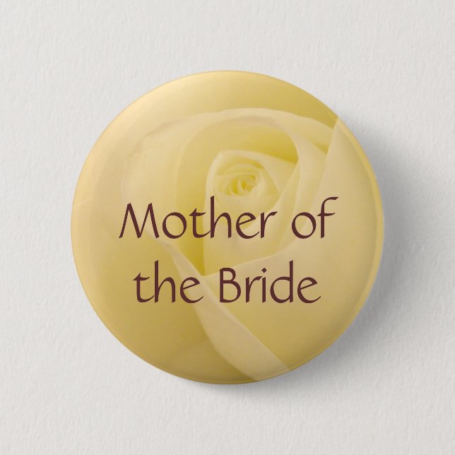 White rose for Mother of the Bride 6 Cm Round Badge (Front)