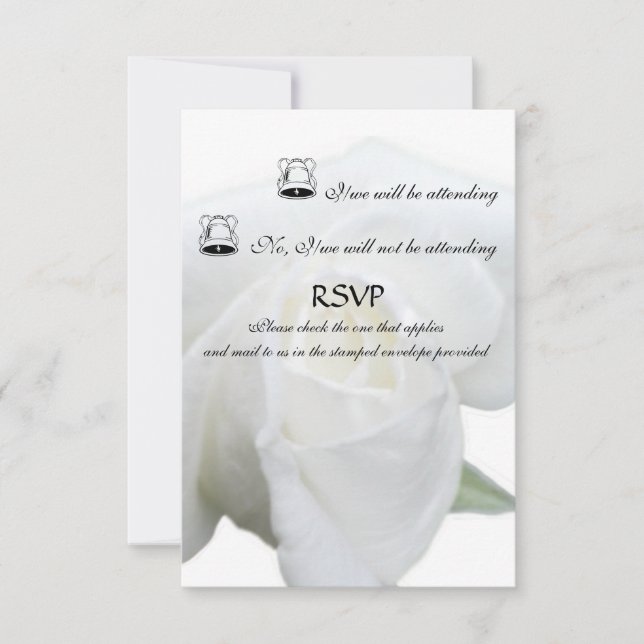 White Rose Formal RSVP Card (Front)