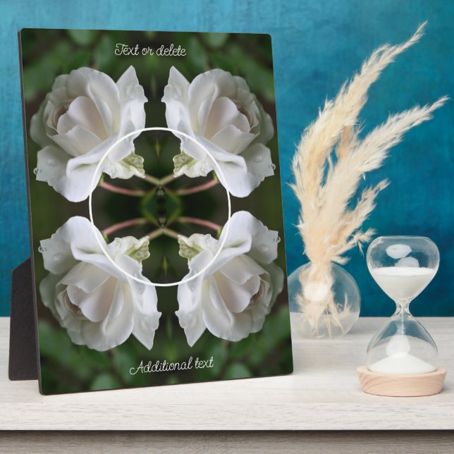 White Rose Frame Create Your Own Photo Plaque (Side)