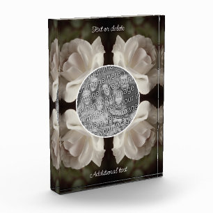 White Rose Frame Vintage Create Your Own Photo Block