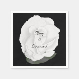 White Rose Full Bloom Personalised Napkins