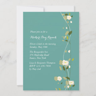 White Rose Garland Invitation