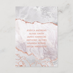 White & Rose Gold Agate Gilt Table Number Seating