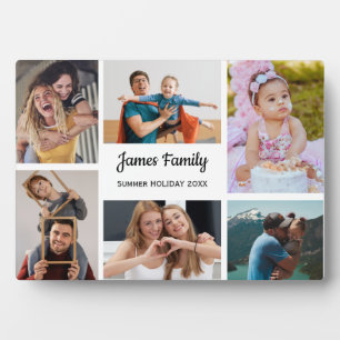 White Rose Gold Family Photo Plaque