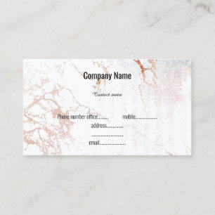 WHITE ROSE GOLD MARBLE BUSINESS CARD
