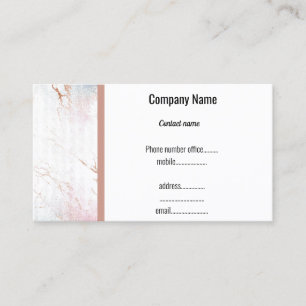 WHITE ROSE GOLD TRIM MARBLE BUSINESS CARD