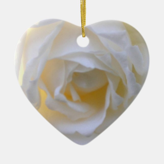 white rose heart ornament (Front)