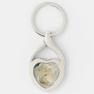 White Rose Key Ring