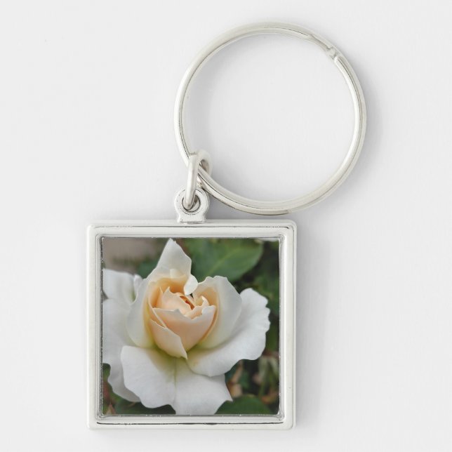 White Rose Key Ring (Front)