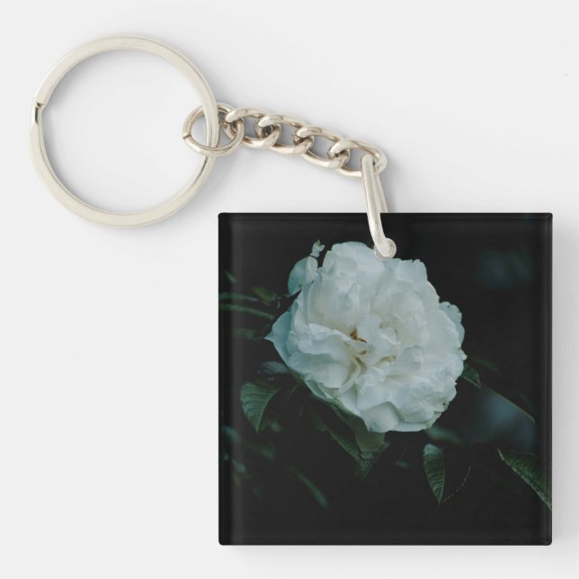 White Rose Key Ring (Front)