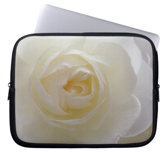 White Rose Laptop Sleeve Romantic Rose Tablet Case (Front)