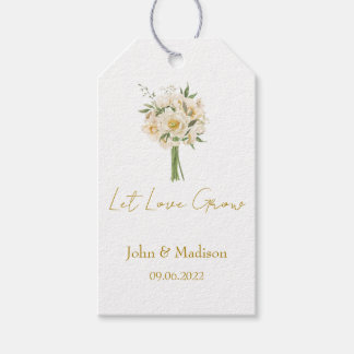 White Rose | Let love grow wedding seed Gift Tags