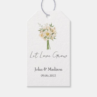 White Rose | Let love grow wedding seed Gift Tags