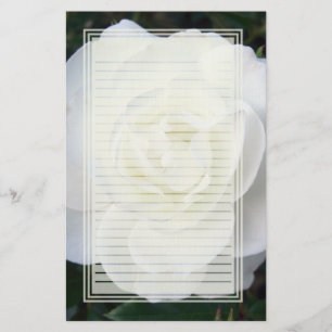 White Rose Lined Stationery
