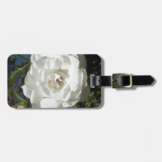 White rose luggage tag (Front Horizontal)