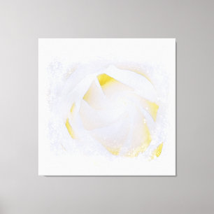 *~* White Rose Macro Floral Abstract Grunge AR8 Canvas Print