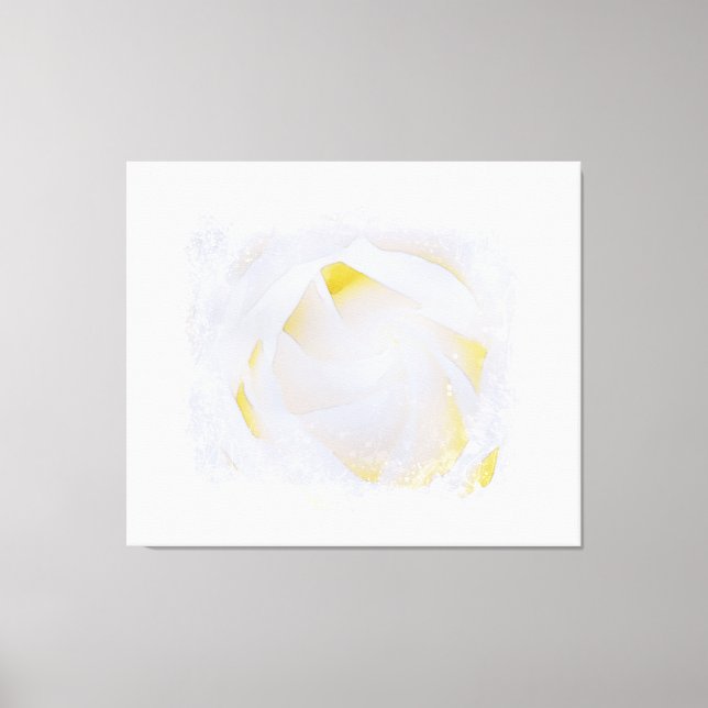 *~* White Rose Macro Floral Abstract Grunge AR8 Canvas Print (Front)