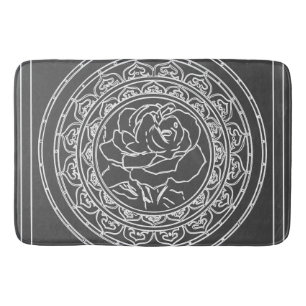 White Rose Mandala - Bath Mat