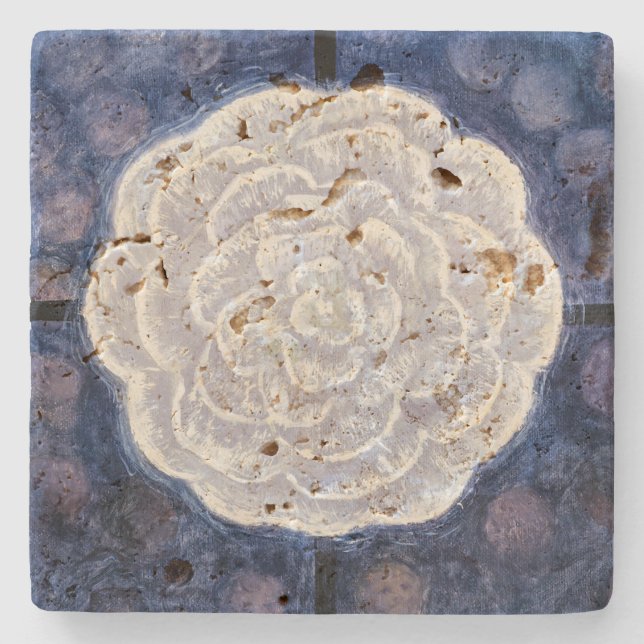 White Rose, No.35 | Anna Cassel | Stone Coaster (Front)