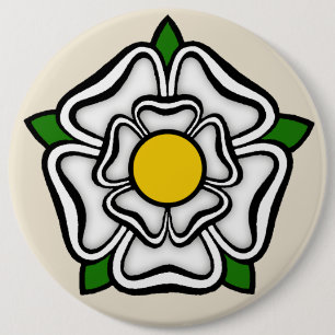 White Rose of York, England Emblem of Royalty 6 Cm Round Badge